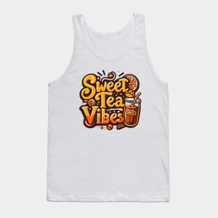 Funny sweet tea quote with a vintage look for women and girls iced tea lovers Tank Top